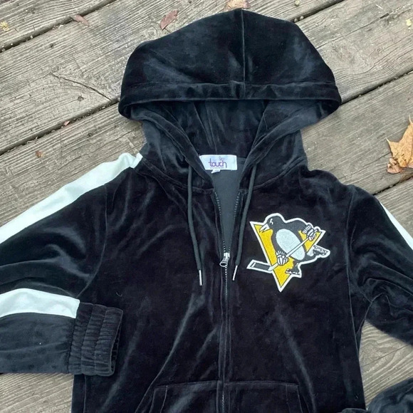 TOUCH Alyssa Milano Pittsburgh Penguins velvety soft hoodie sz S MINT Pens cozy - Picture 8 of 8